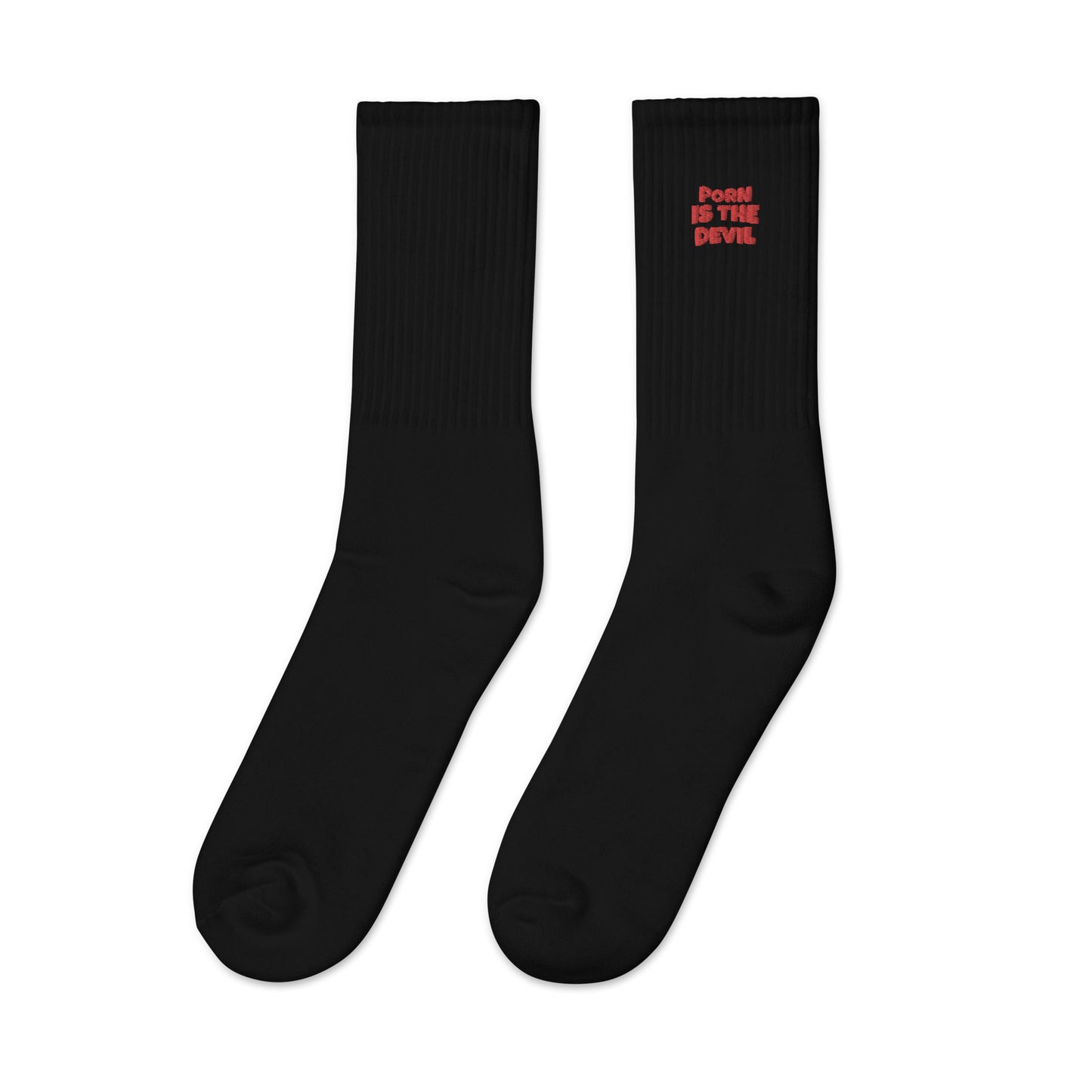 Socks PORN IS THE DEVIL (embroidery)