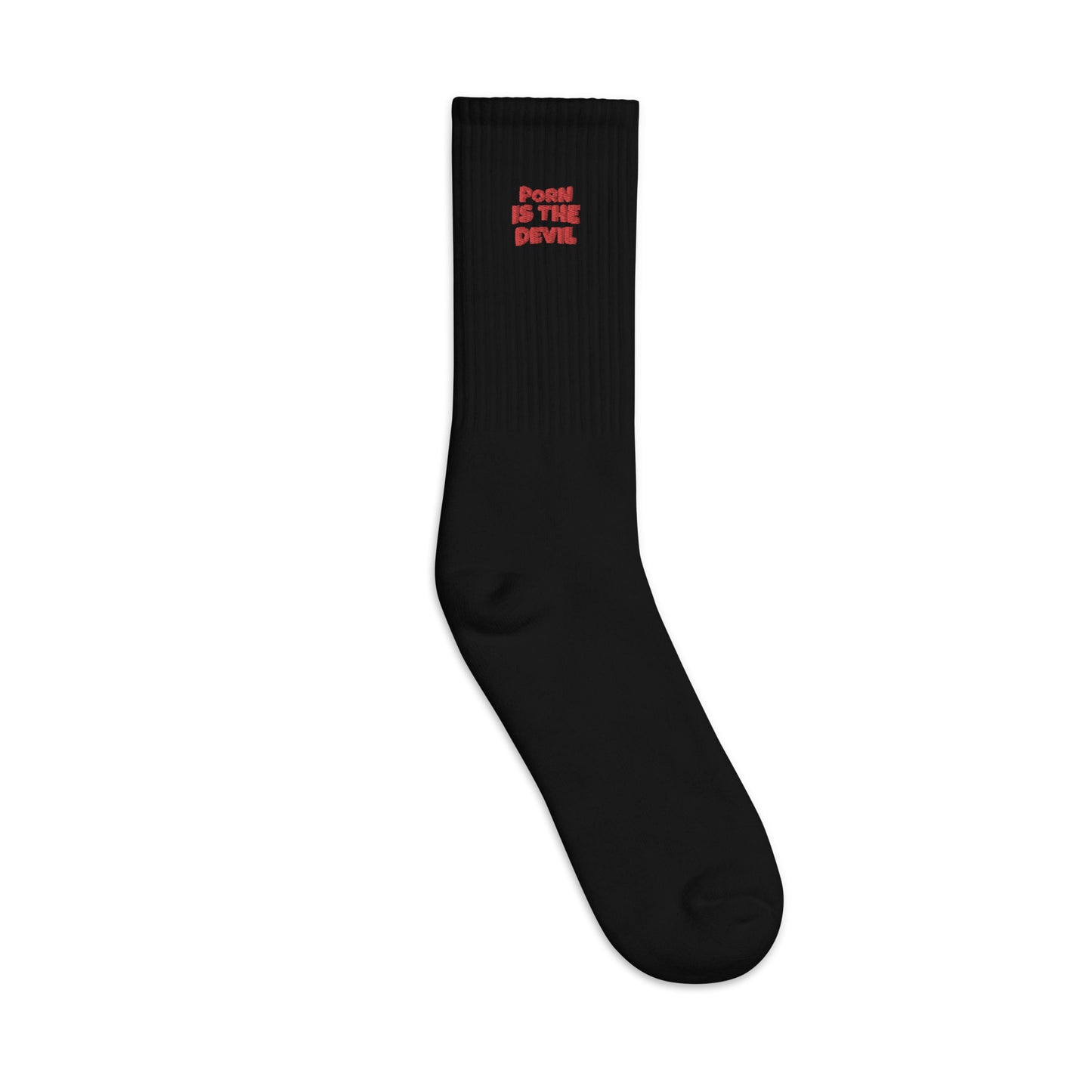 Socks PORN IS THE DEVIL (embroidery)