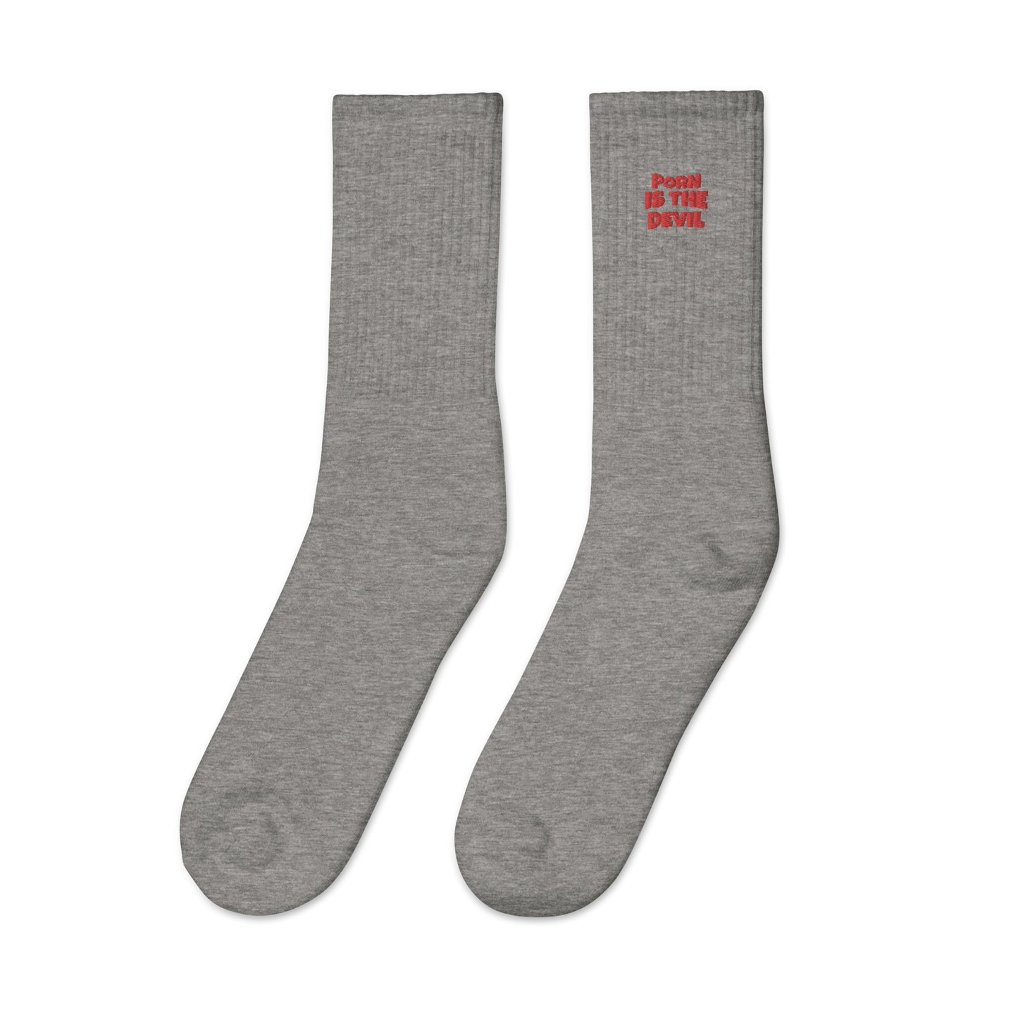 Socks PORN IS THE DEVIL (embroidery)