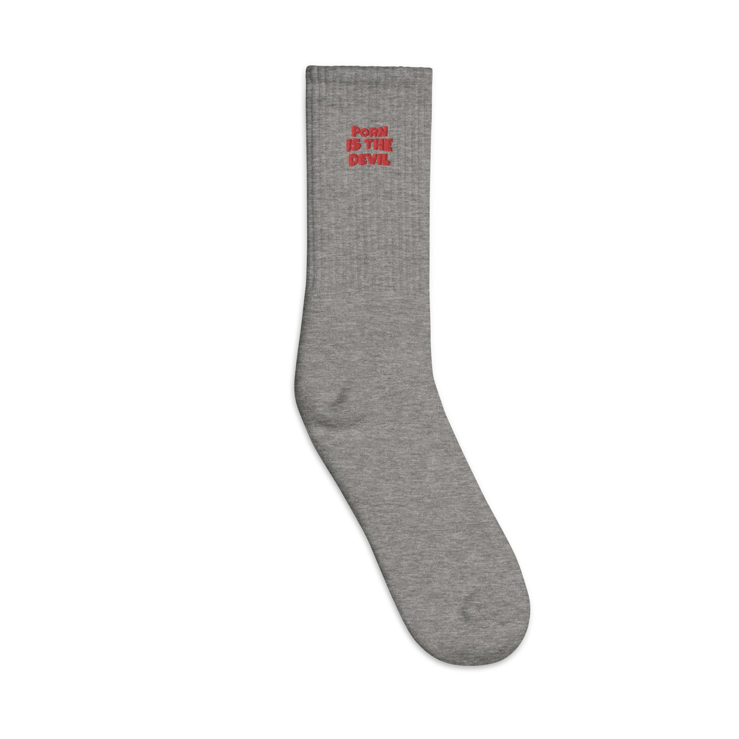 Socks PORN IS THE DEVIL (embroidery)