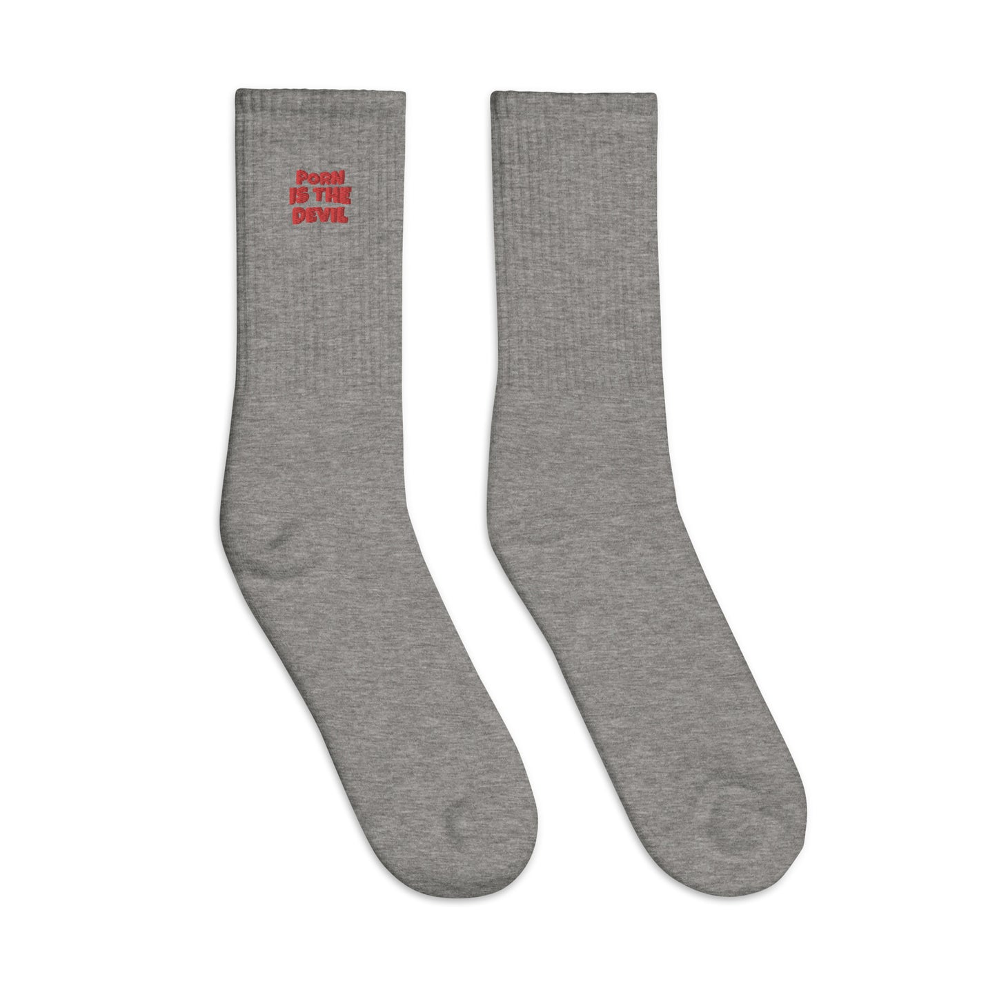 Socks PORN IS THE DEVIL (embroidery)