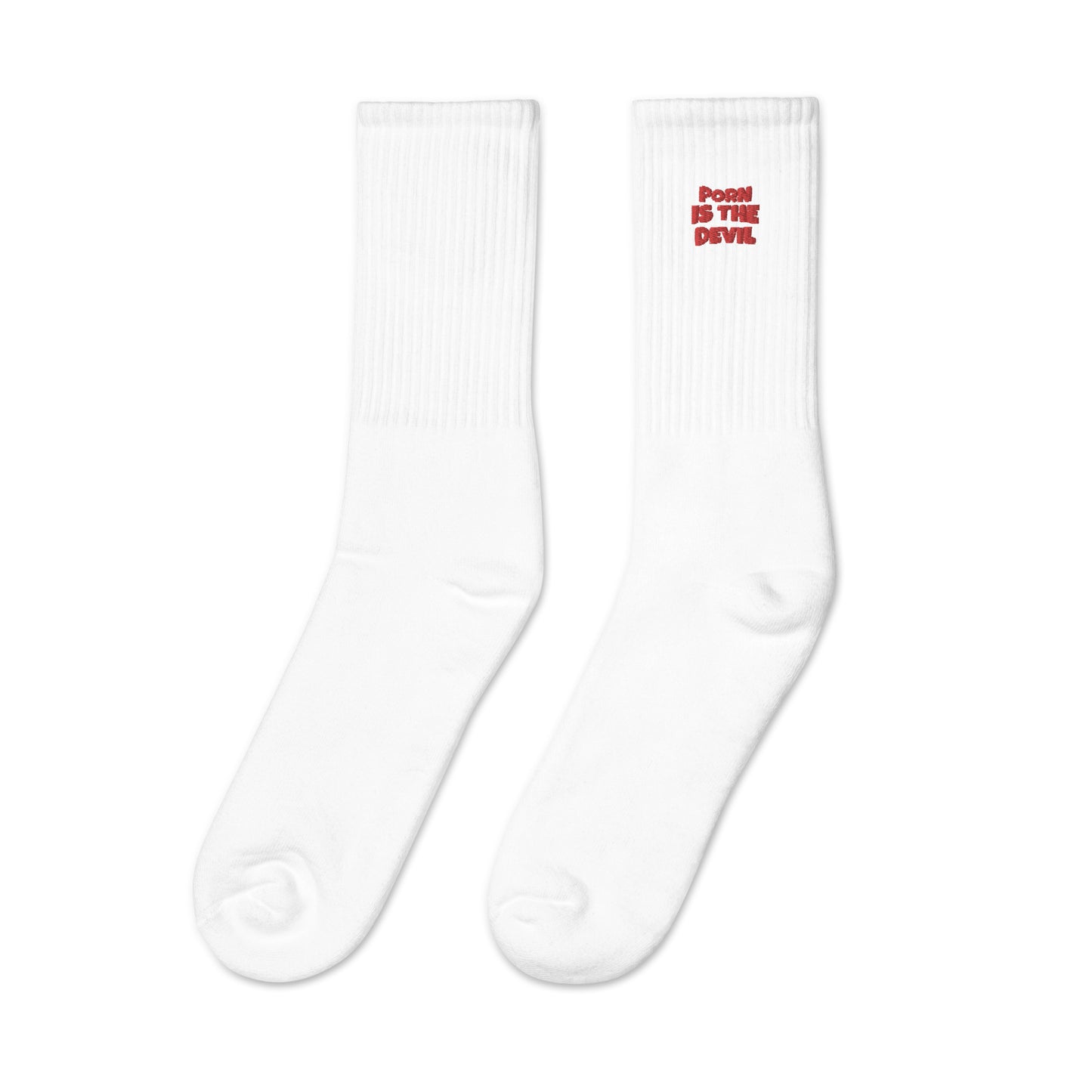 Socks PORN IS THE DEVIL (embroidery)