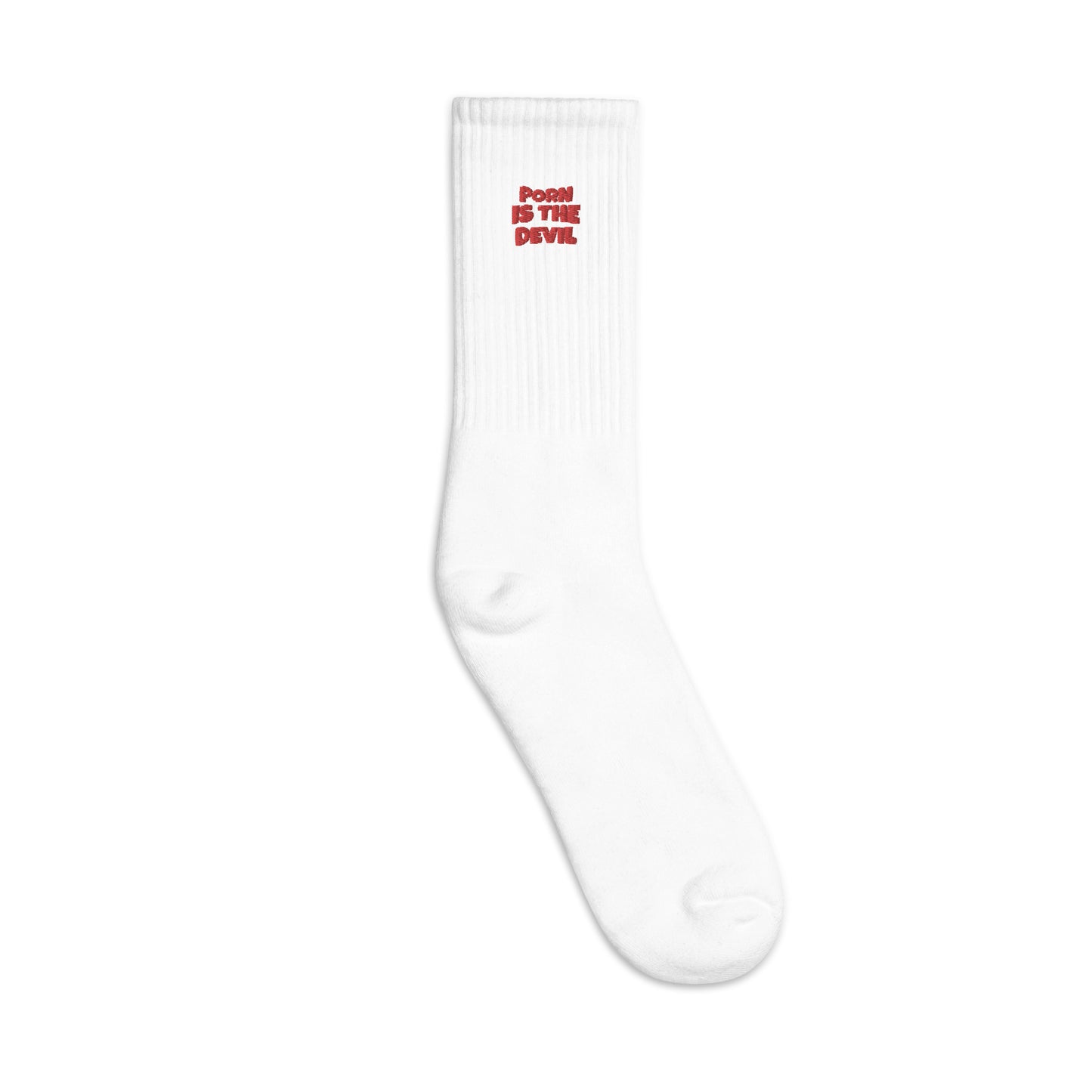 Socks PORN IS THE DEVIL (embroidery)