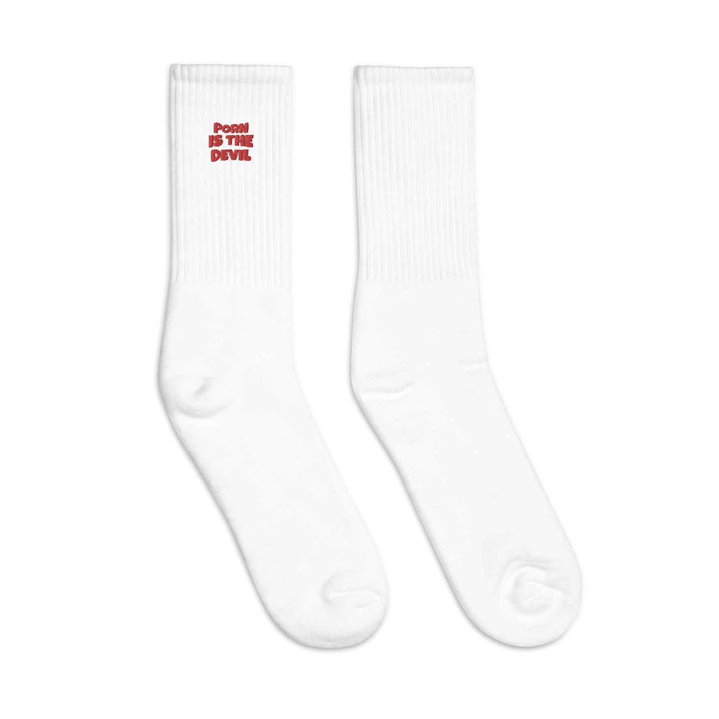 Socks PORN IS THE DEVIL (embroidery)